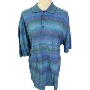 St Croix Vintage Multi Color‎ Short Sleeve Polo Shirt Size XL